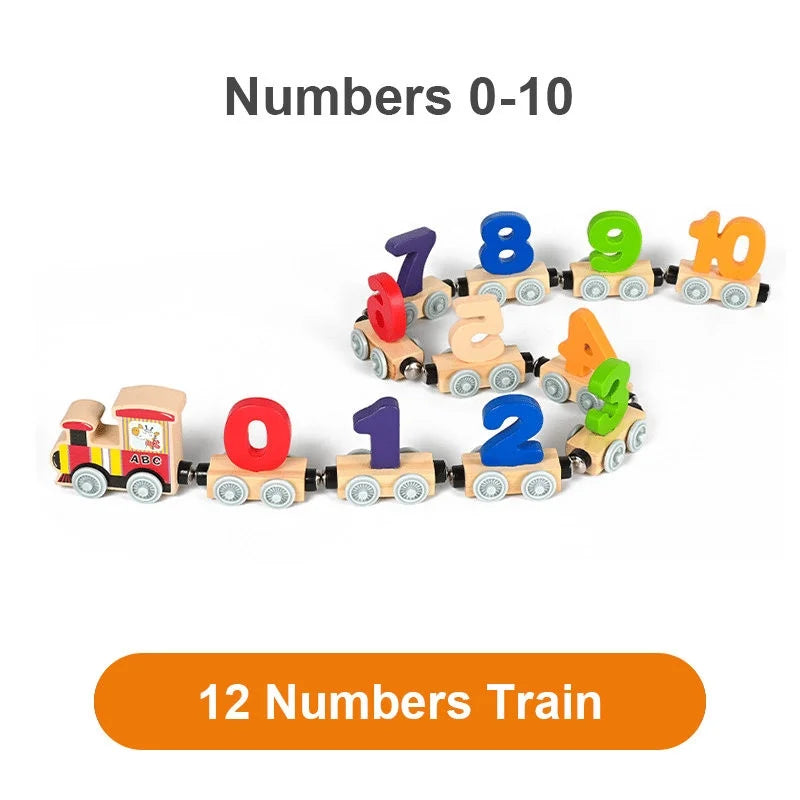 Wooden Magnetic Train Building Blocks Puzzle Toys E982342