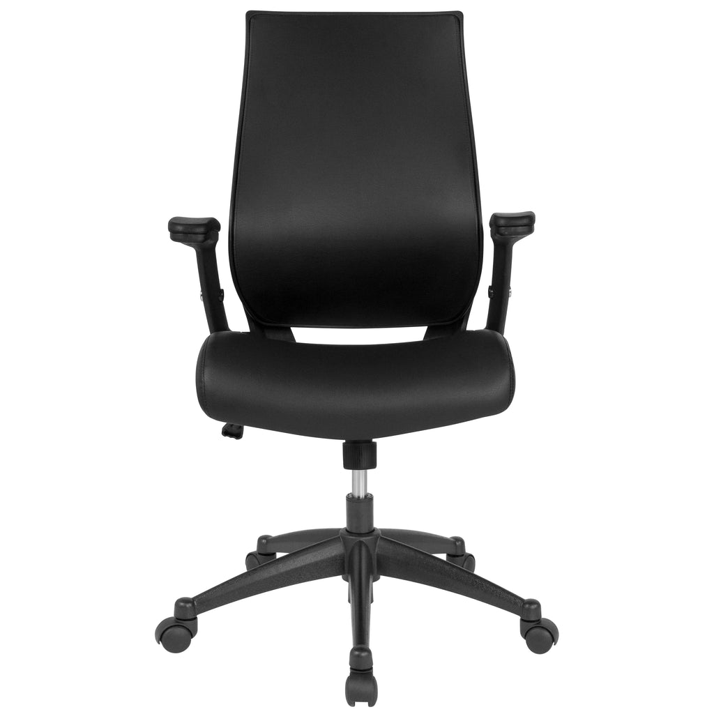 High Back Black Executive Swivel Office Chair with Adjustable Arms H317