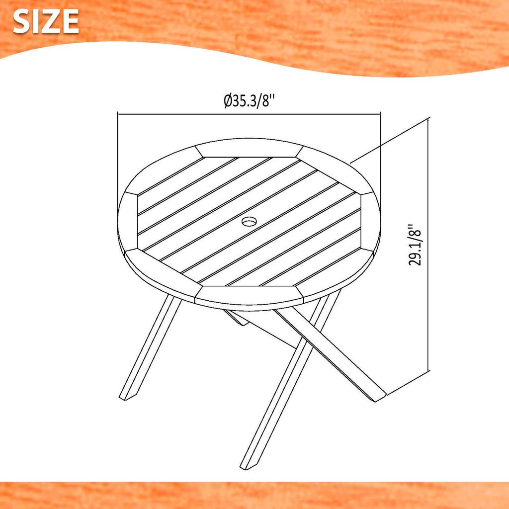 3-Piece Eucalyptus Wood Patio Dining Set S6752