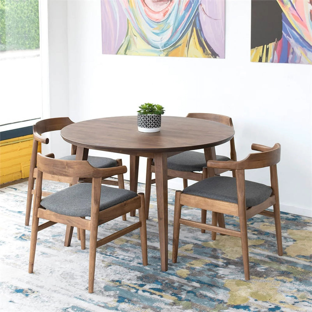 Solid Wood Walnut Dining Table and Chairs for 4 H671