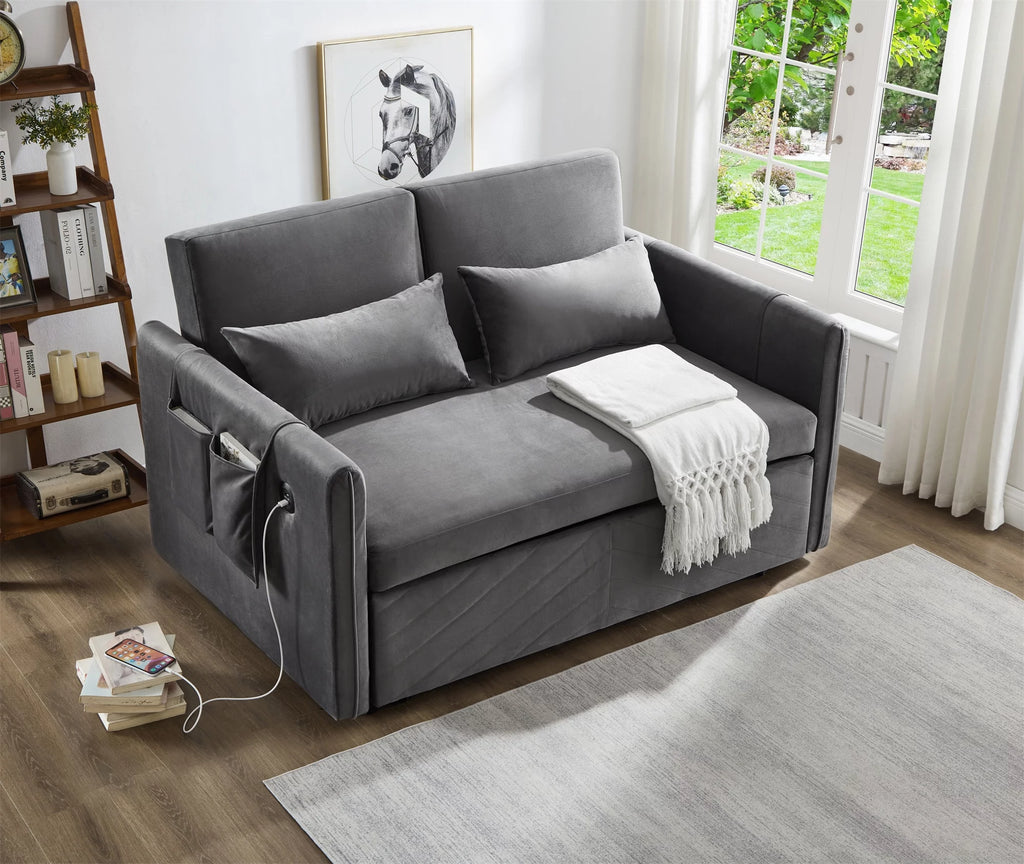 Gray Upholstered Sleeper Sofa O176938