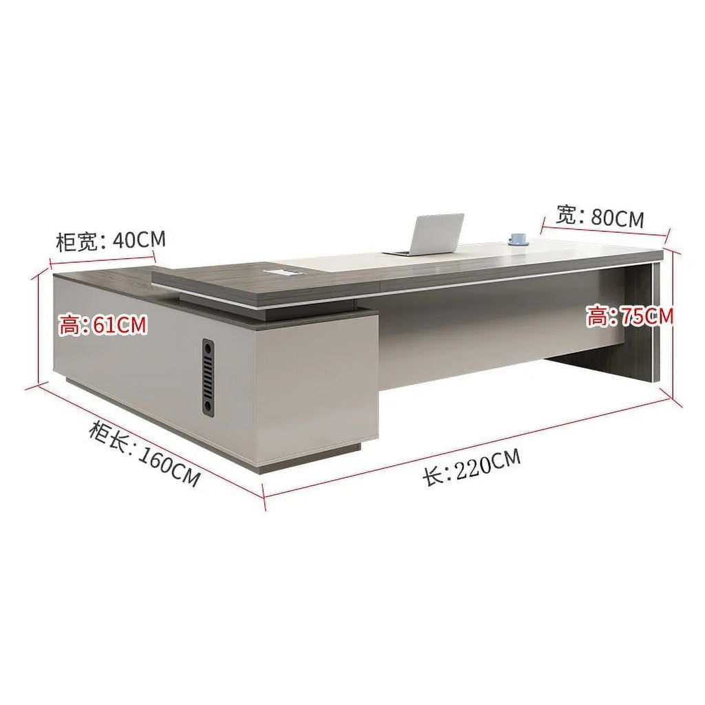 L Shape Computer Desk Table Melamine Y648017