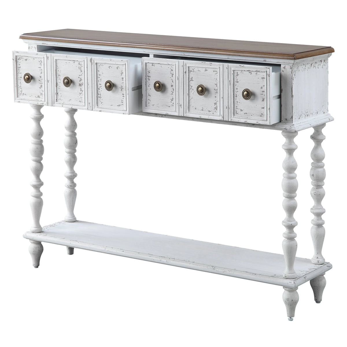 Dark Charcoal and Antique White Console Table H450