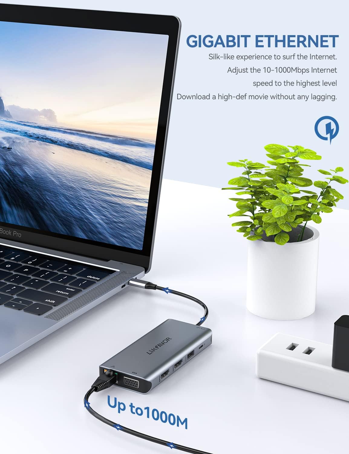 12-in-1 USB C Hub with Dual 4K HDMI, Ethernet, USB 3.0, SD Card Reader B877271