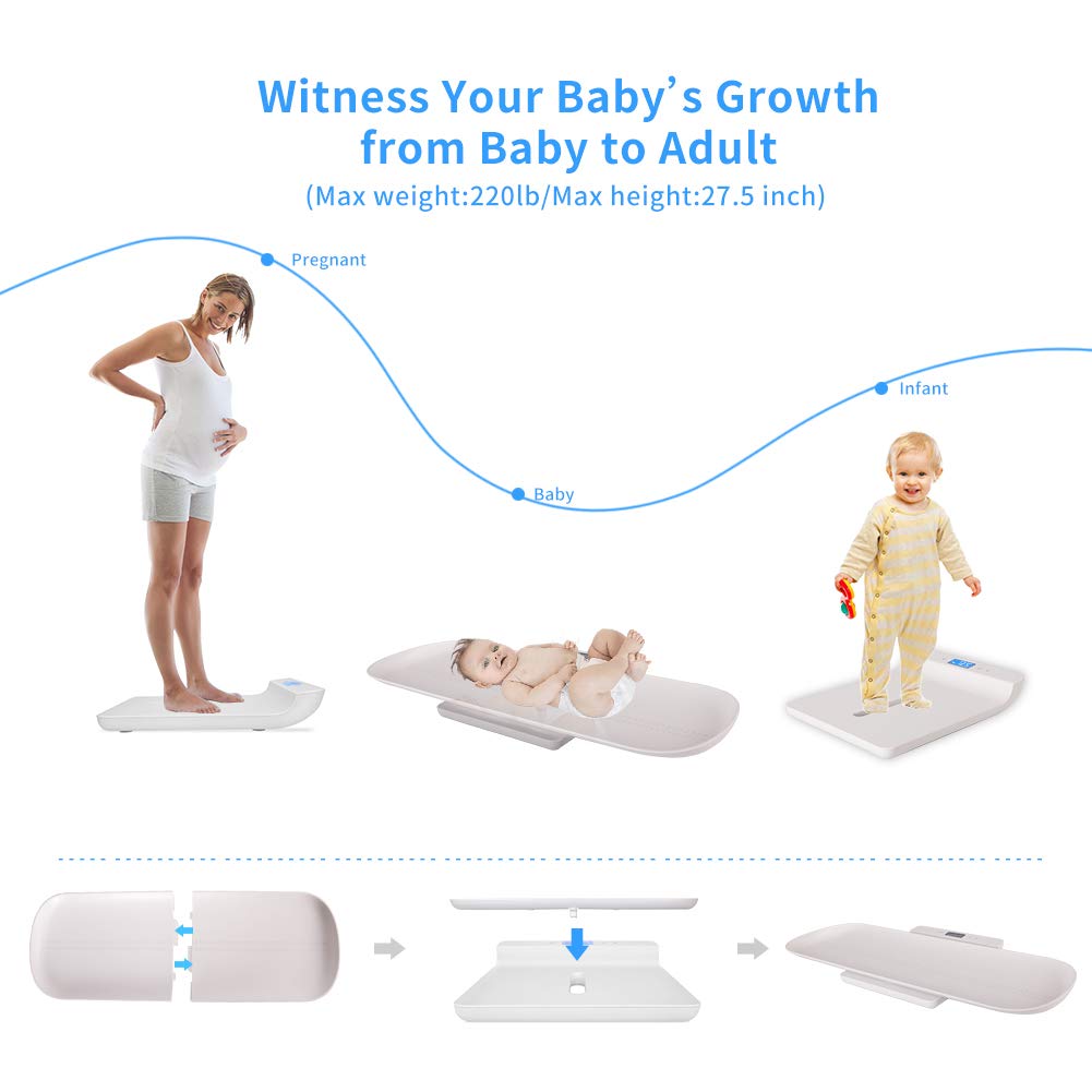 Digital Pet Scale, Infant Scale with Height Track, 220lbs, Pack of 2 Q4959