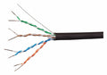 1000ft 24AWG Cat5e 350MHz STP Solid Riser-Rated Bulk Pure Bare Copper Ethernet Cable Blue Q107