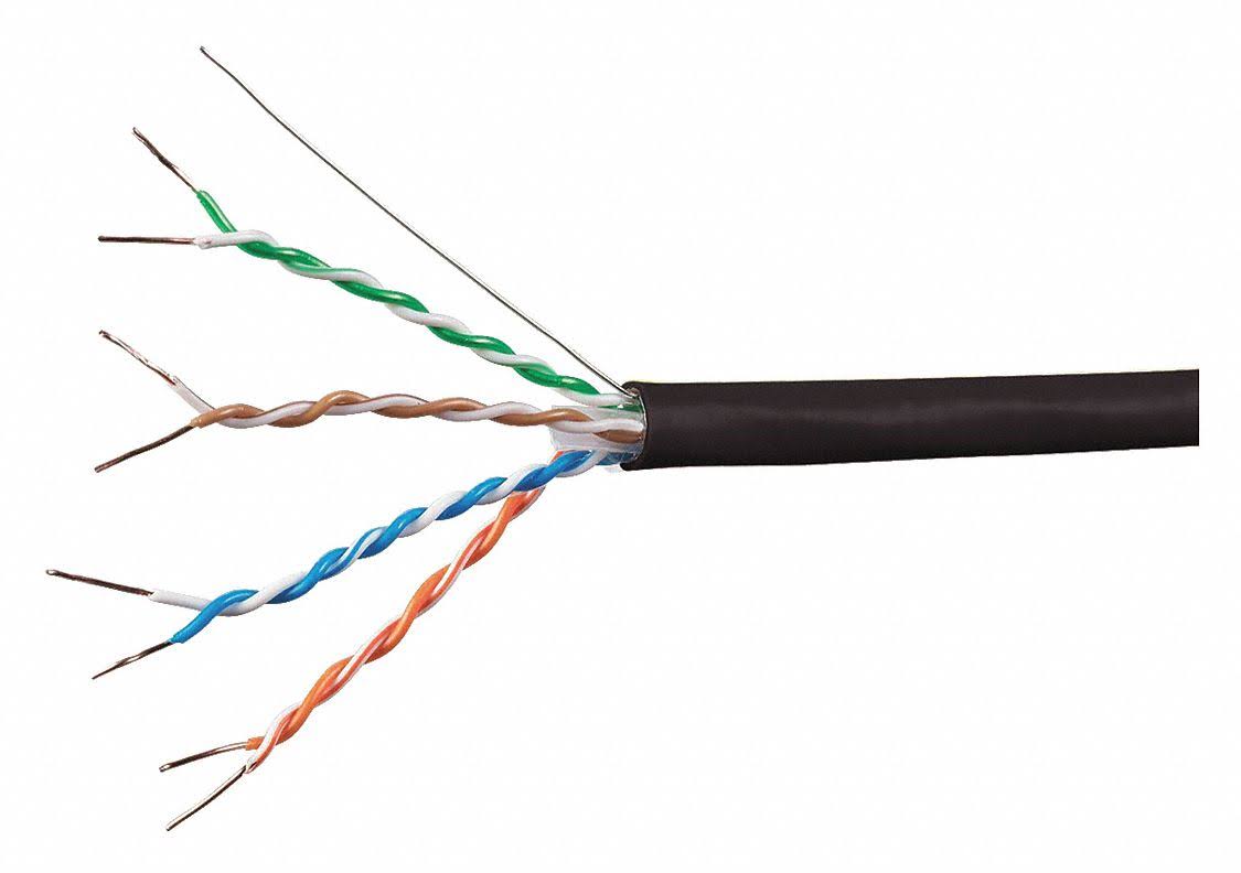 1000ft 24AWG Cat5e 350MHz STP Solid Riser-Rated Bulk Pure Bare Copper Ethernet Cable Blue Q107