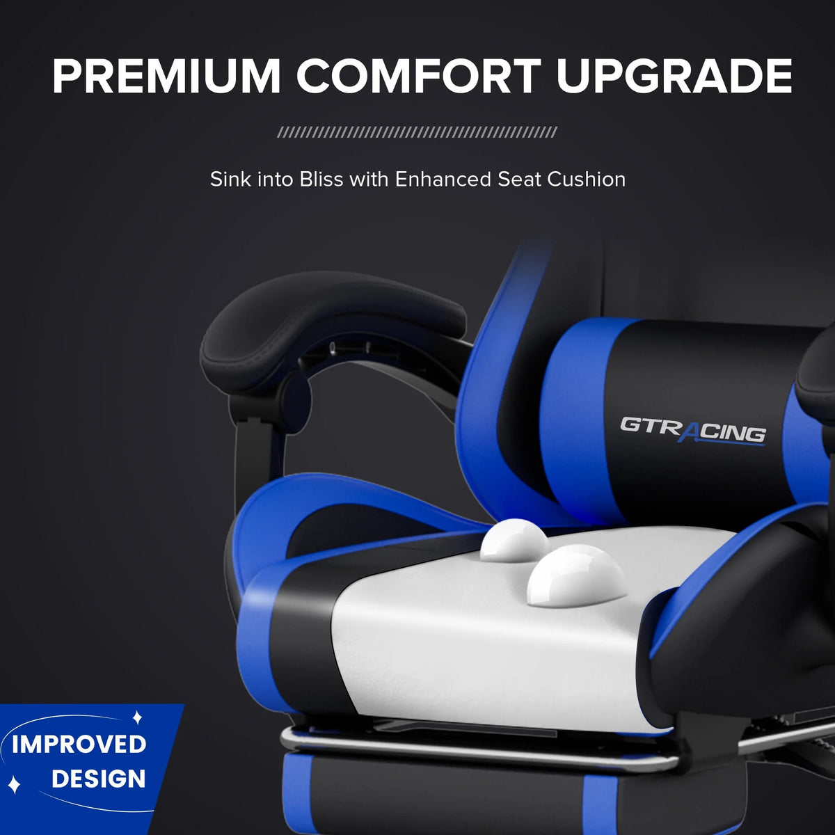White Gaming Chair with Footrest U999306