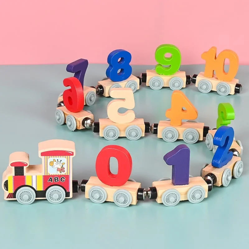 Wooden Magnetic Train Building Blocks Puzzle Toys E982342