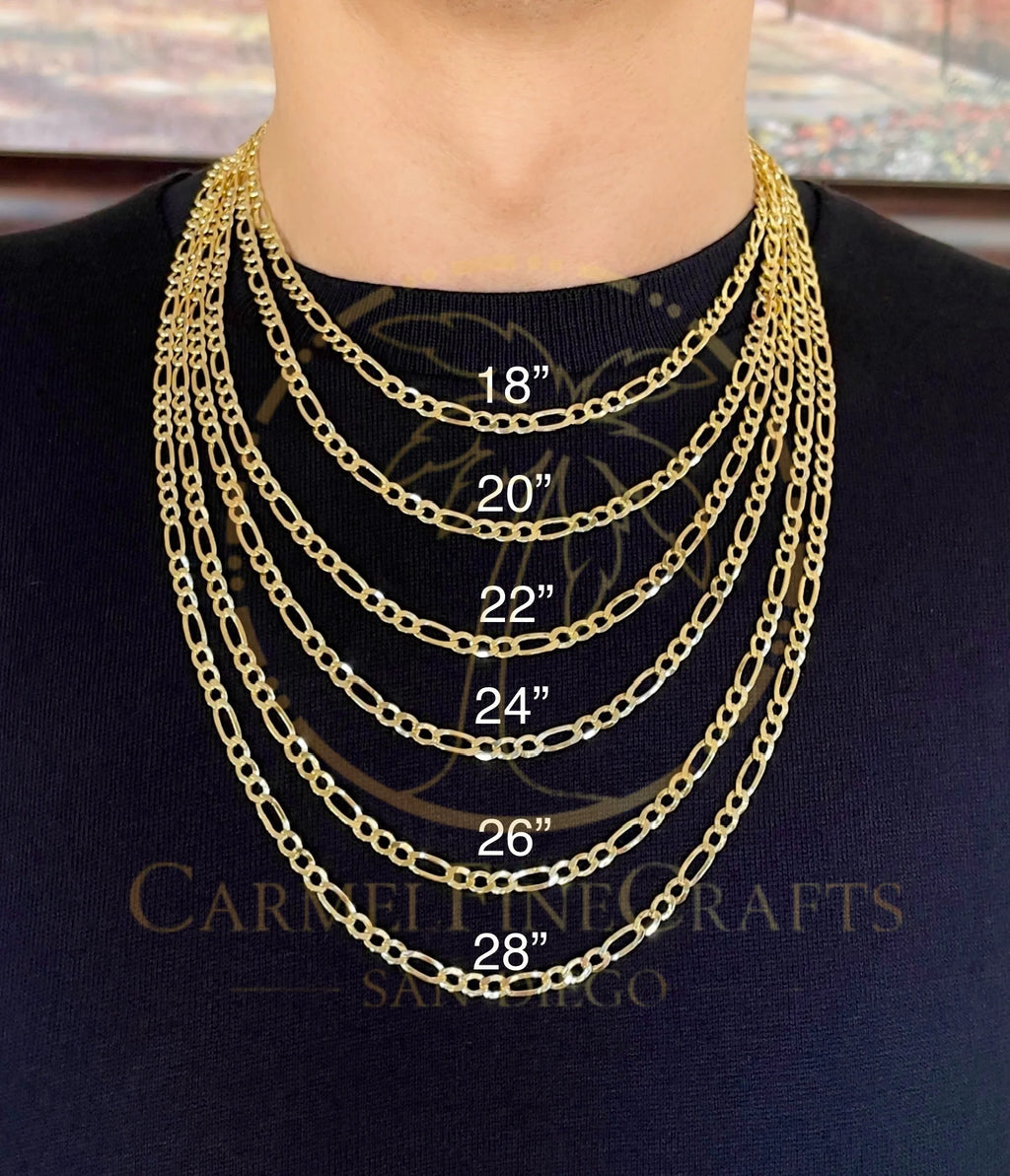 Figaro Link Chain Necklace 16" - 24" A48075