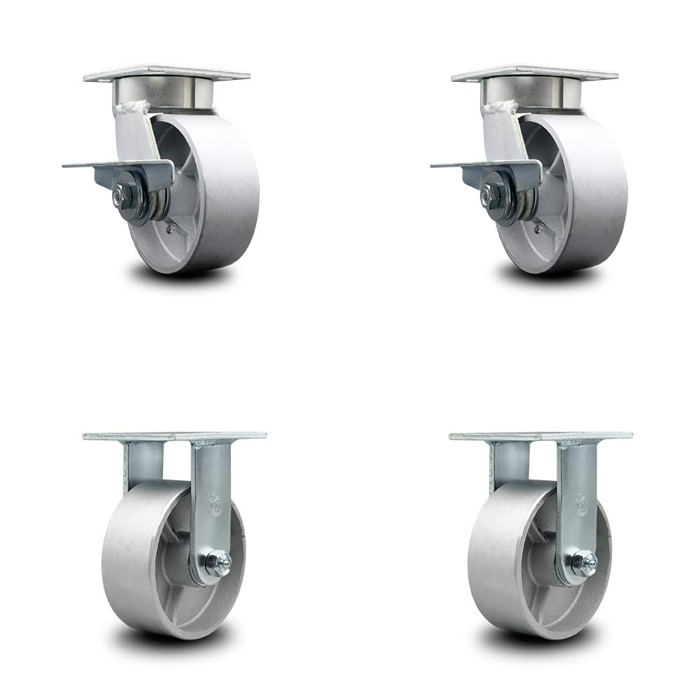 Semi Steel Cast Iron Swivel Top Plate Caster with 6 x 2 Silver Wheel N299