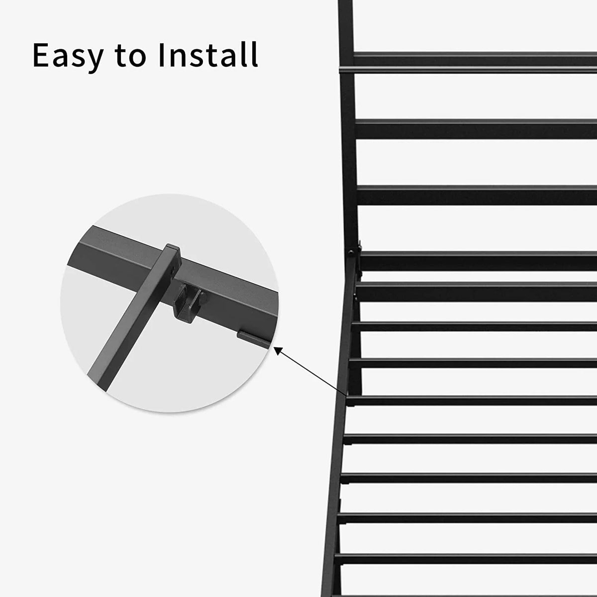 14 Inch Metal Canopy Bed Frame Black Full Size B28768