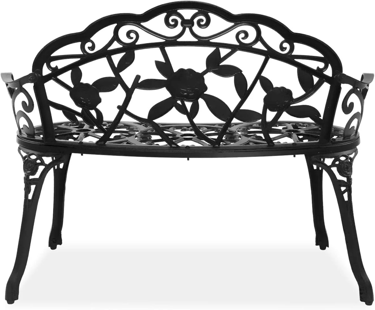 38.5" Metal Rose Bench L5087