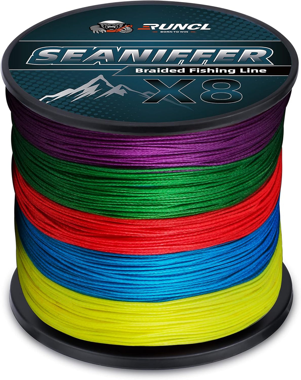 Braided Fishing Line, Multicolor, 328/546/1093Yds, 8-200LB, Pack of 2 Z2981