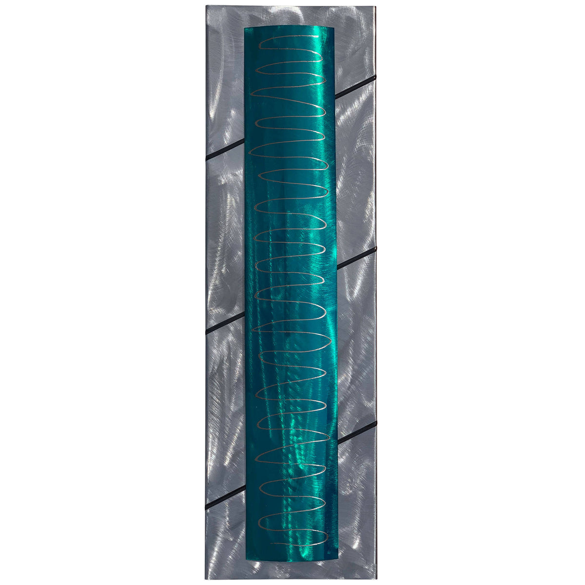 Teal/Silver Candy Artisan Zig-Zag V98553