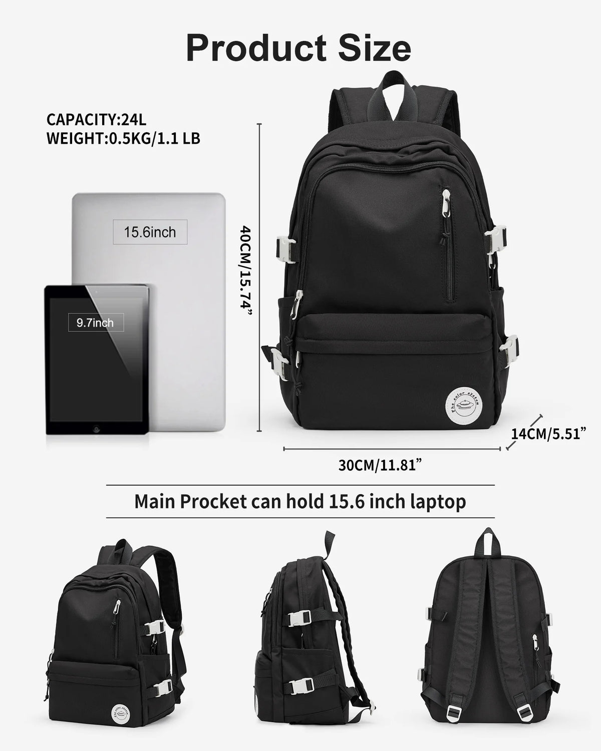 Lightweight Water Resistant 14 Inch Laptop Backpack U328