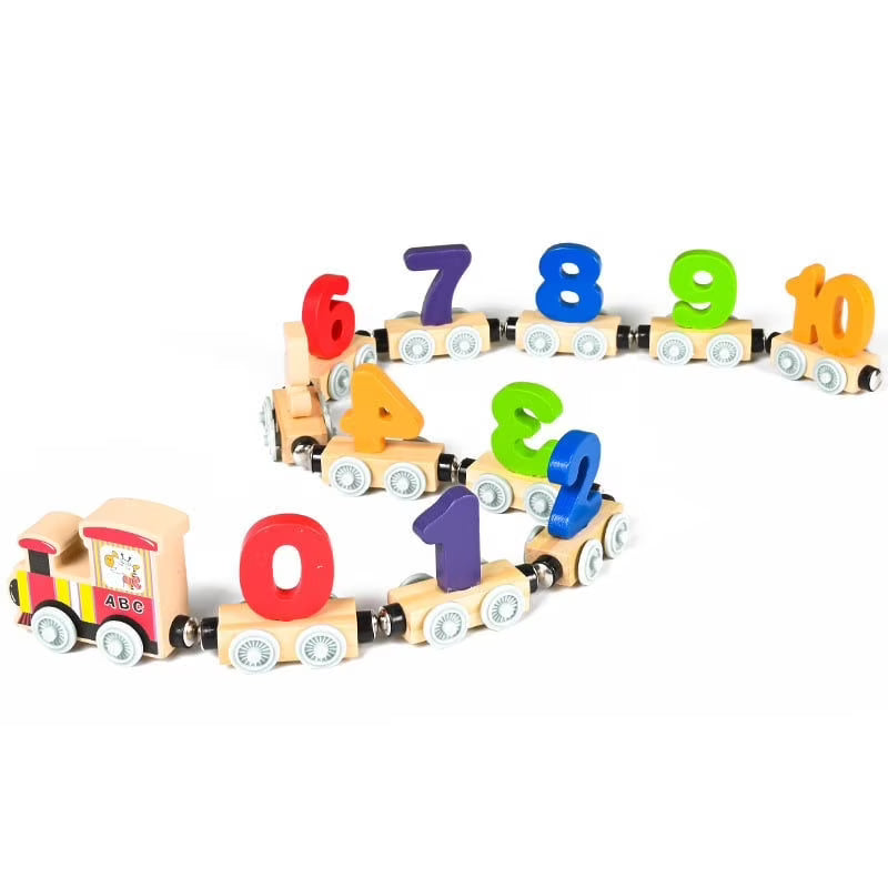 Wooden Magnetic Train Building Blocks Puzzle Toys E982342