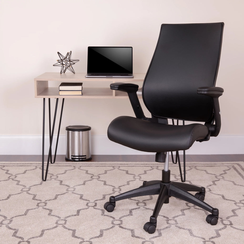 High Back Black Executive Swivel Office Chair with Adjustable Arms H317