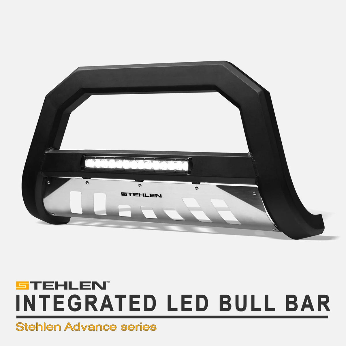 Matte Black Aluminum LED Bull Bar with Skid Plate Q71600