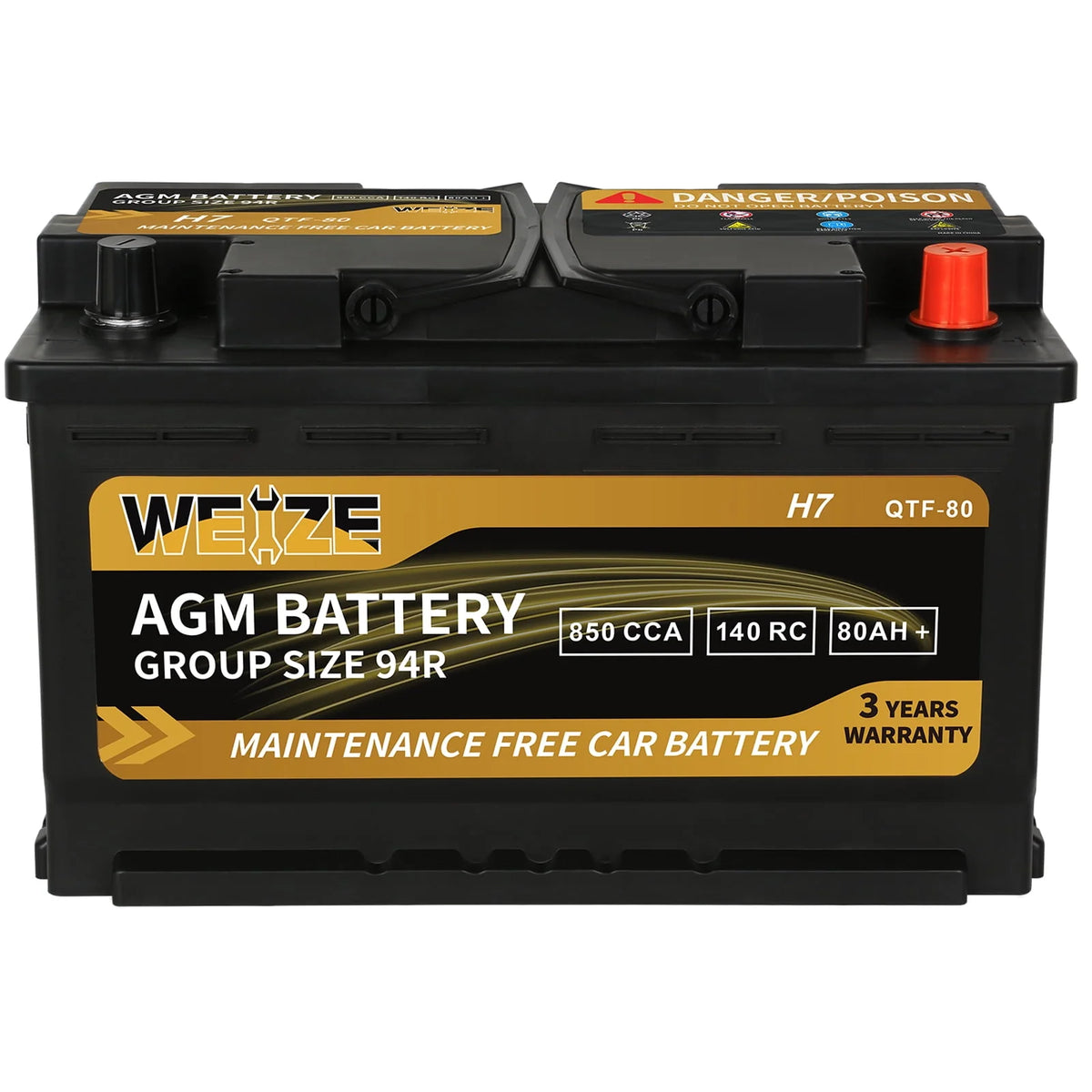 12v 80ah 850CCA Automotive Battery O403394