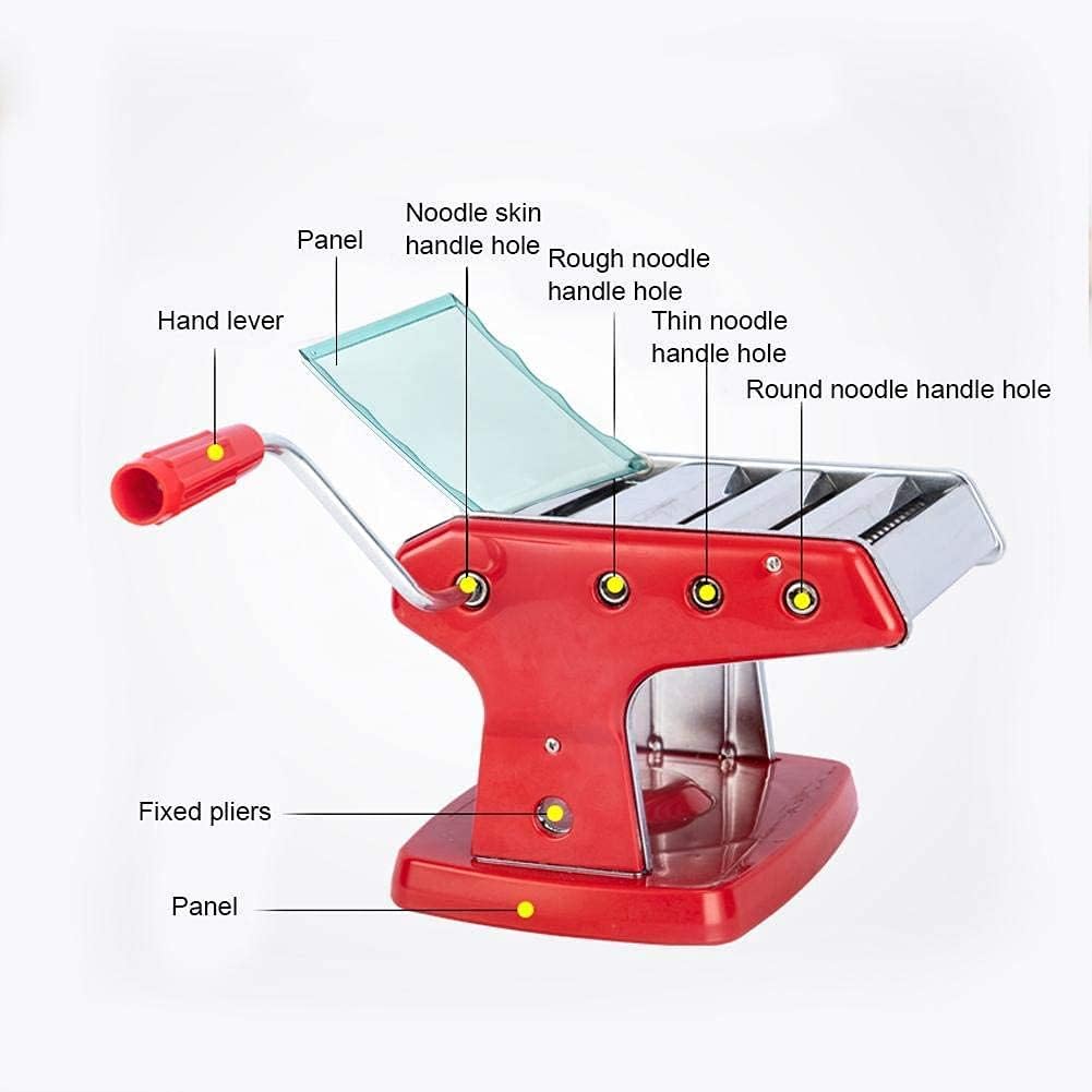 Stainless Steel Manual Pasta Maker Machine with 3 Cutters, 8.7 inches Q96065