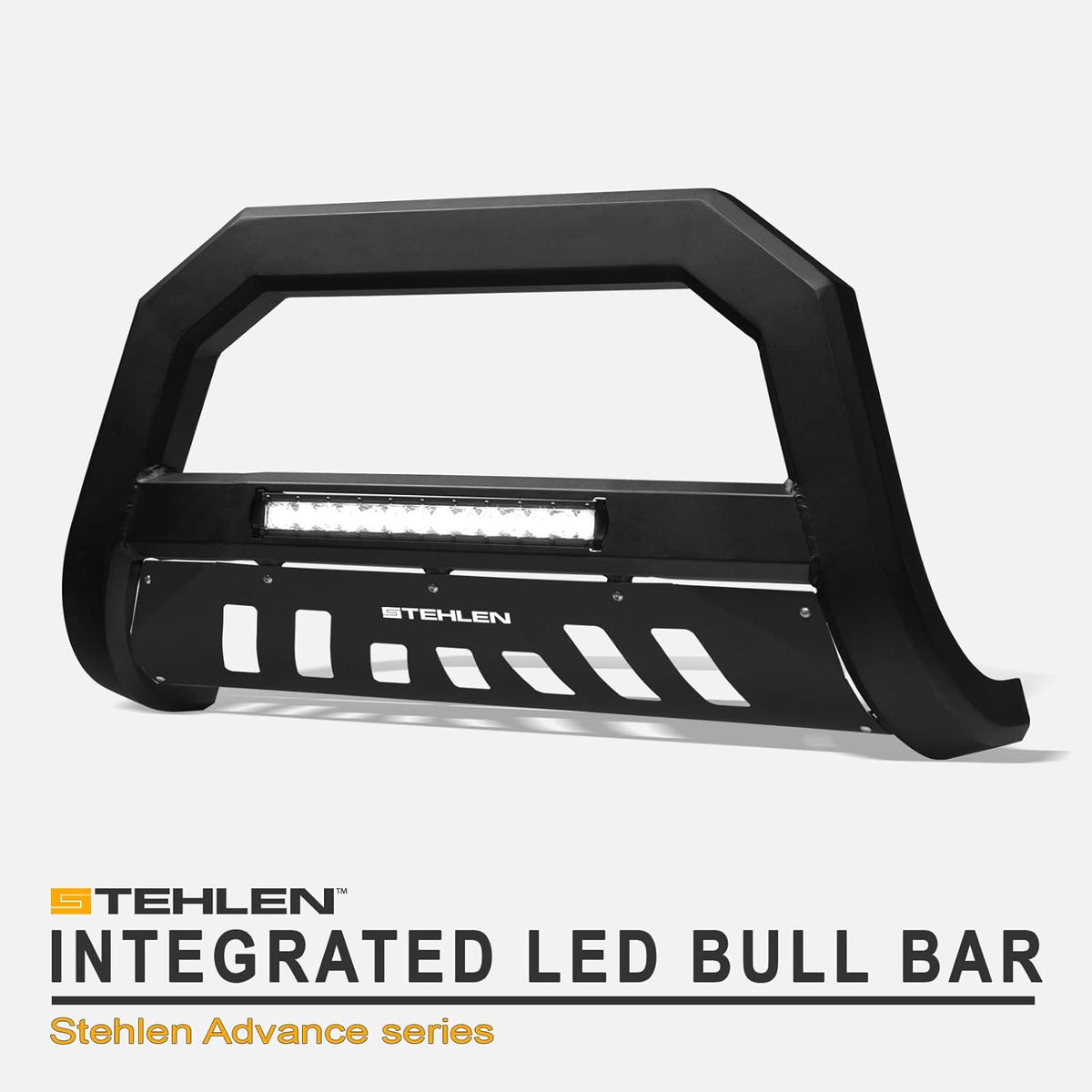 Matte Black Aluminum LED Bull Bar with Skid Plate Q71600