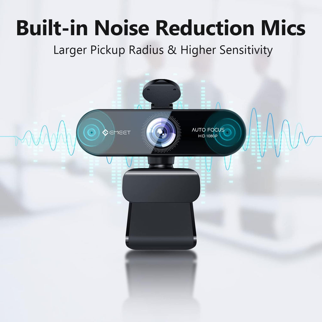 1080P Webcam with Microphone and Privacy Cover, Pack of 2 D80409