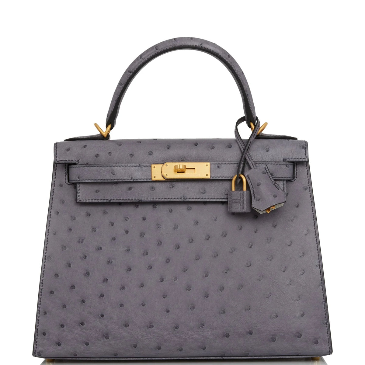 Gris Agate and Gris Perle Ostrich Bag E12723